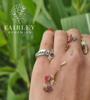 set of 3 stacking rings sterling silver gift set hand model flowers